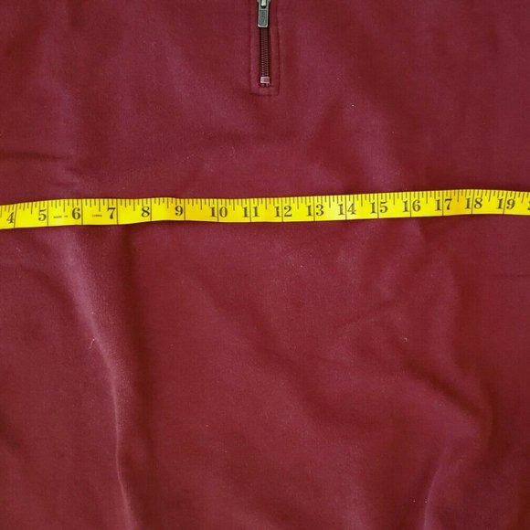 L.L. Bean Quarter Zip Vintage Pullover Red Maroon Men's Size Medium Cotton - Picture 2 of 7